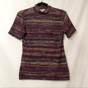 Philosophy Purple Striped Multi Color Sweater S